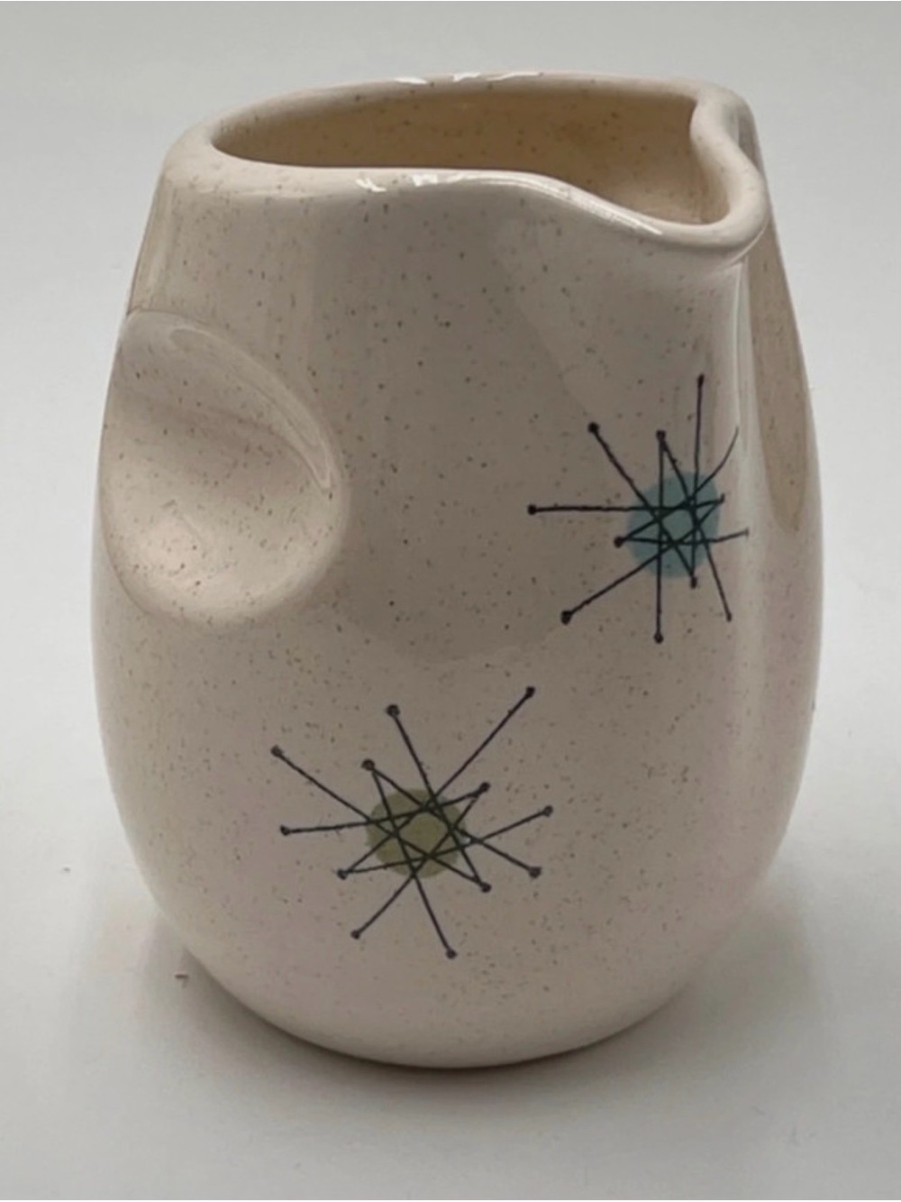 Franciscan Atomic Starburst Creamer Speckled Gladding, McBean & Co.